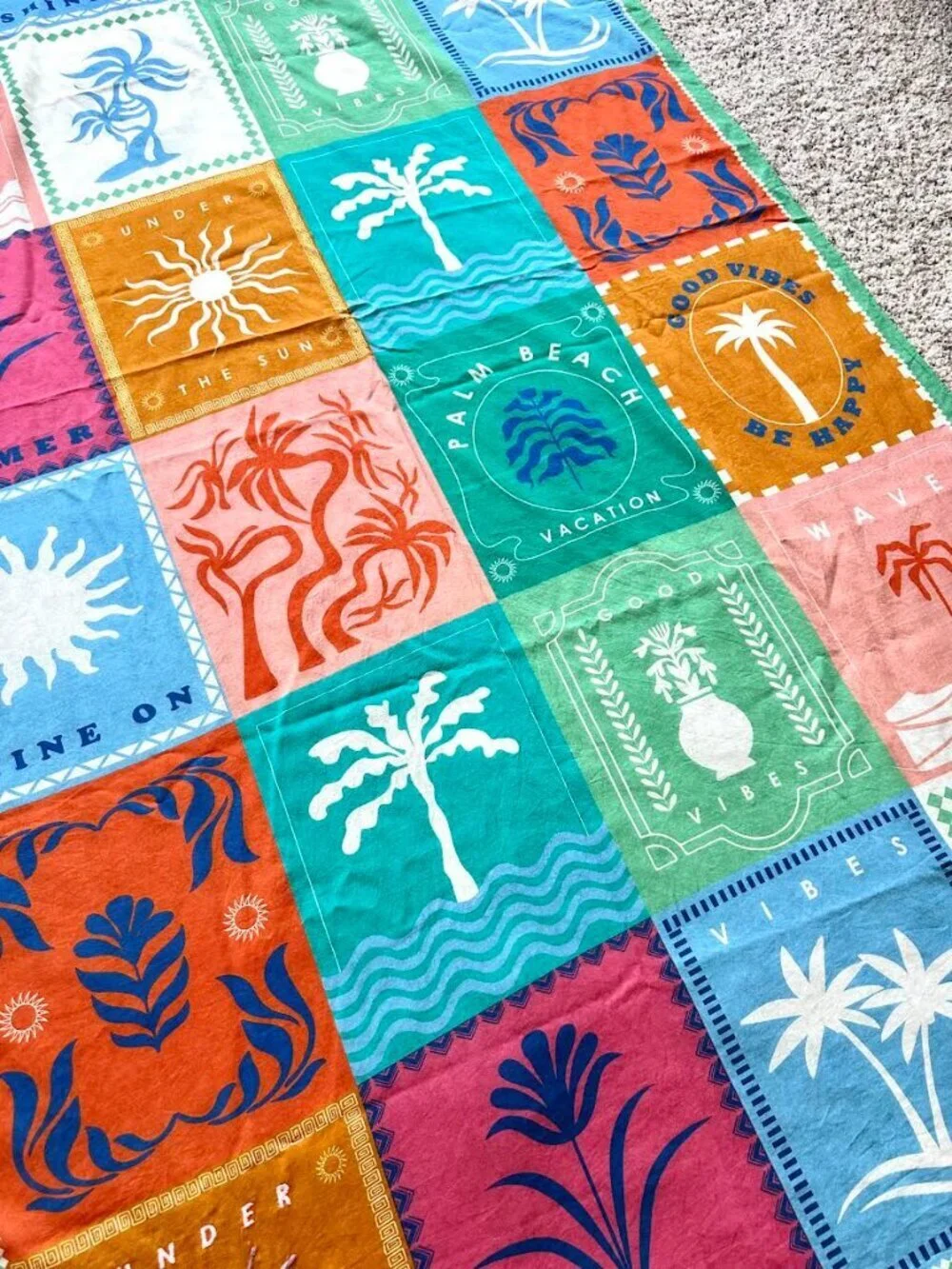 Calypso St. Barth Large Embroidered Travel Wrap Vacation Print Palm Beach